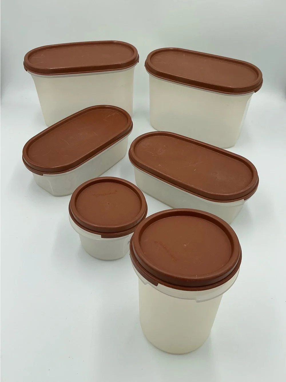 Vintage Tupperware Modular Mates Brown Set Made In USA 6 Pieces